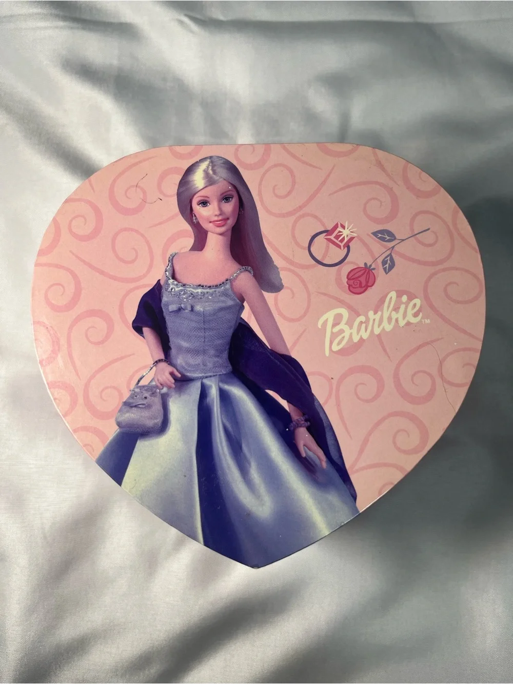 Vintage 2002 Barbie Music Jewelry Box Heart Shaped Pink‎ Tested Works